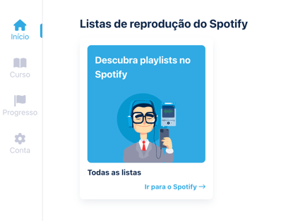 #pracegover Imagem mostrando o ícone de acesso a lista de reprodução do Spotify.