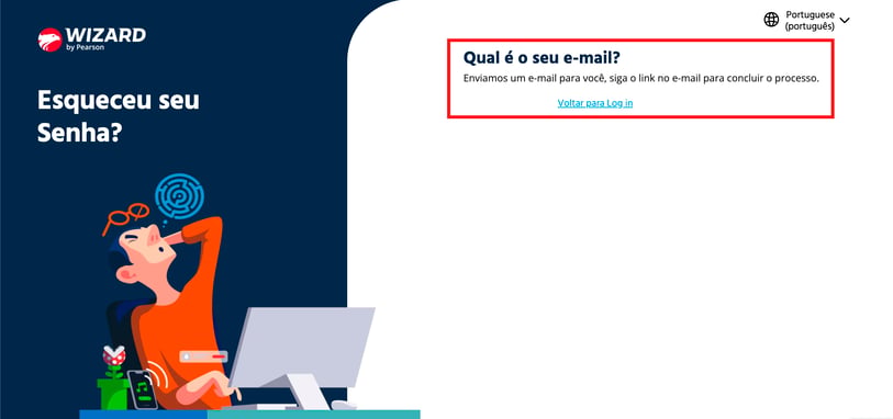 enviamos um email senha pdaw